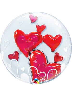 Globo Double Bubble Lovely Floating Hearts