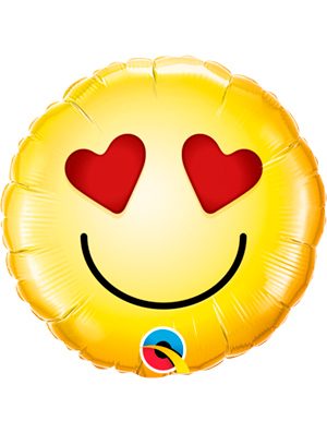 Globo foil Emoji Ojos Corazón 9"