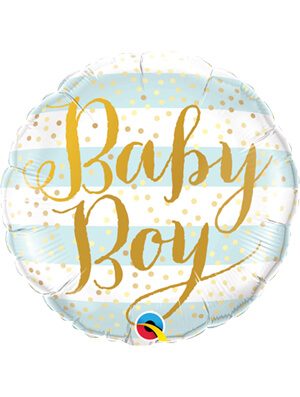 Globo foil Baby Boy Blue Stripes