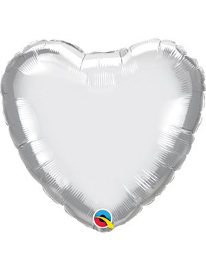 Globo foil corazón Chrome Silver