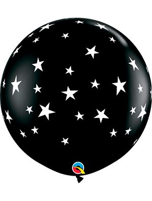 Globo látex gigante Contempo Stars-A-Rnd Negro