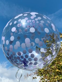 Burbuja Especial Deco confeti purpura 18