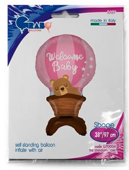 Globo Foil Welcome Baby rosa