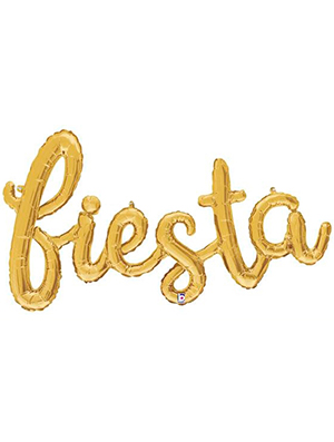 Globo foil texto Fiesta color Oro