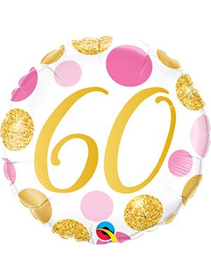 Globo foil 60 Pink & Gold Dots