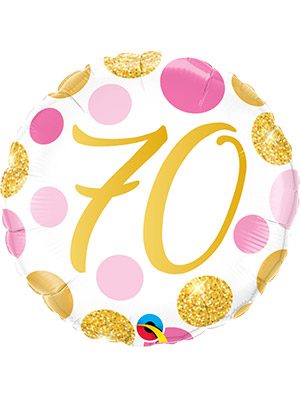 Globo foil 70 Pink & Gold Dots