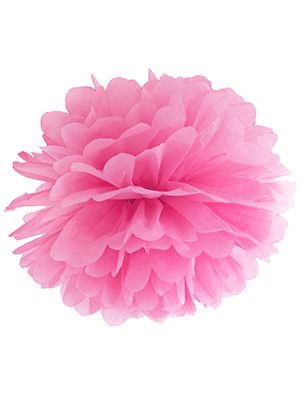 Pompón de papel rosa 35 cms