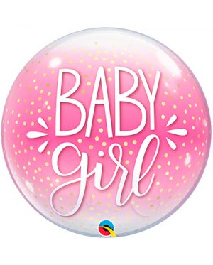 Globo Bubble Baby Girl confetti