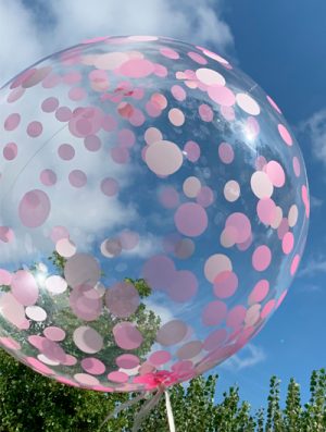 Burbuja Especial Deco confeti rosa 18"