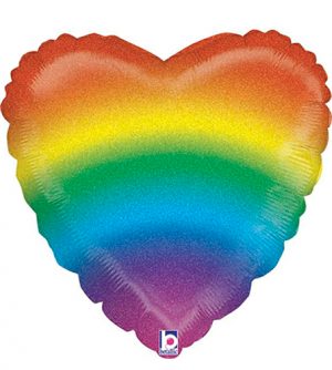 Globo foil corazón arcoíris