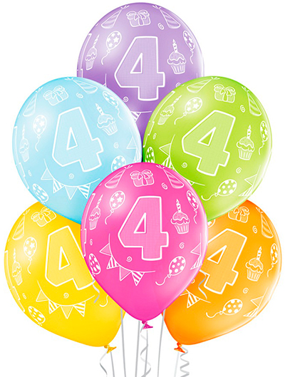 Globos de 4to cumpleaños Globos de fiesta de cumpleaños de 4 años Globos de  cumpleaños para niños 4 globos de cumpleaños -  México