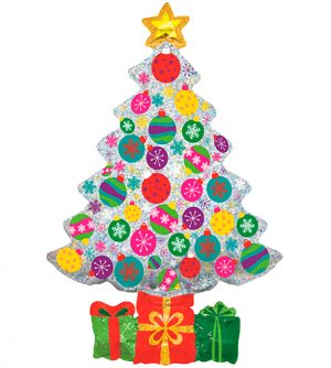 Globo foil Arbol de Navidad con adornos