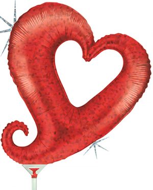 Globo foil corazón Chain of Hearts Red mini 36 cms.