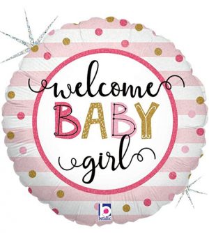 Globo foil welcome baby girl