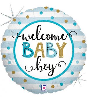 Globo foil welcome baby boy