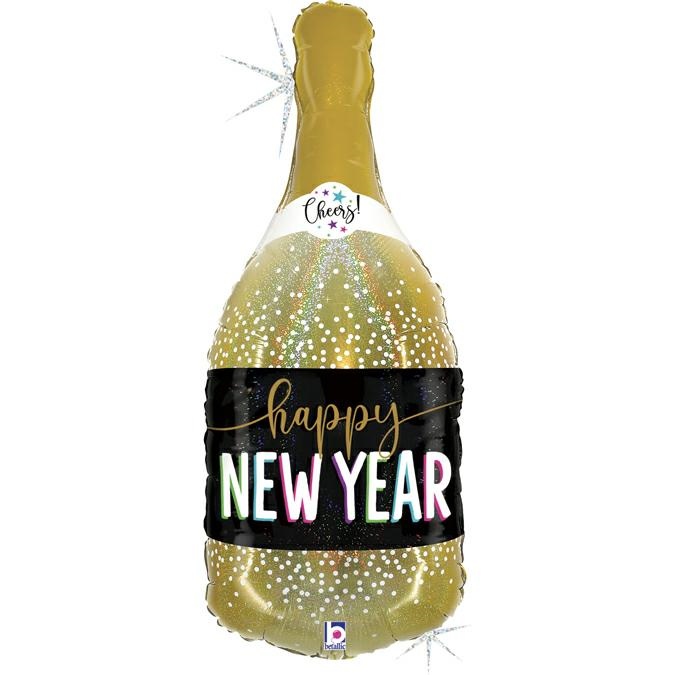 Globo foil botella Champan New Year 91 cms. Grabo