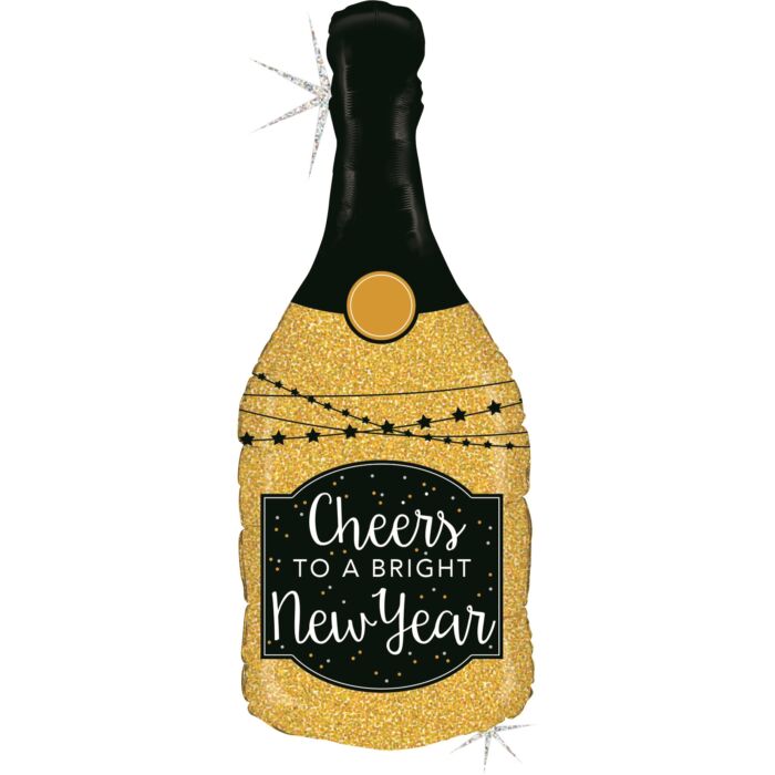 Globo foil botella Champan Chers New Year 91 cms. Grabo