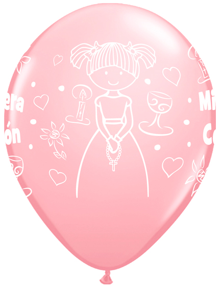 Globo látex Comunión niña Rosa claro Special deco Balloonia