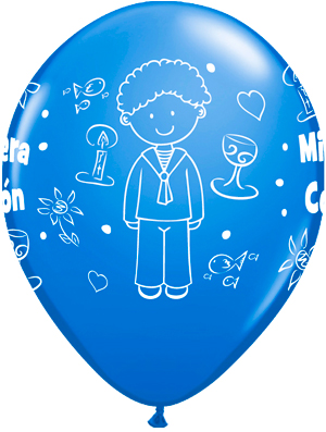 Globo látex Comunión niño Azul Special deco Balloonia