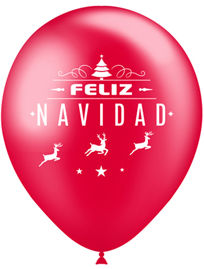 Globo látex Feliz Navidad Balloonia