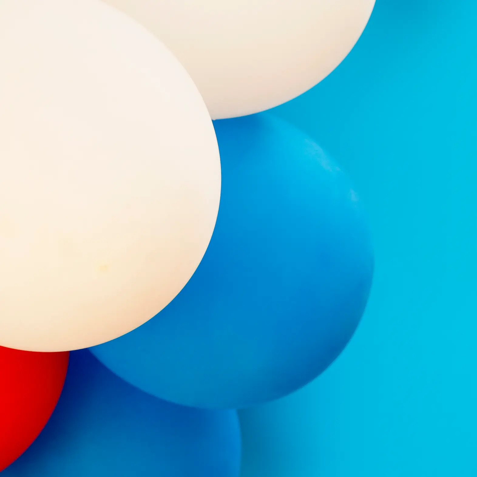 balloons blue background close up