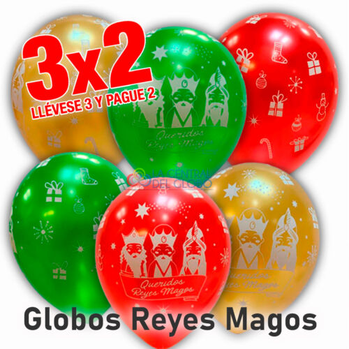 Globo látex Queridos Reyes Magos surtido Balloonia Promo 3x2